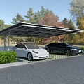 Photovoltaic carport parking lot new energy charging carport new energy charging new energy parking space new energy parking area scenic parking space parking space canopy vehicle 3d model