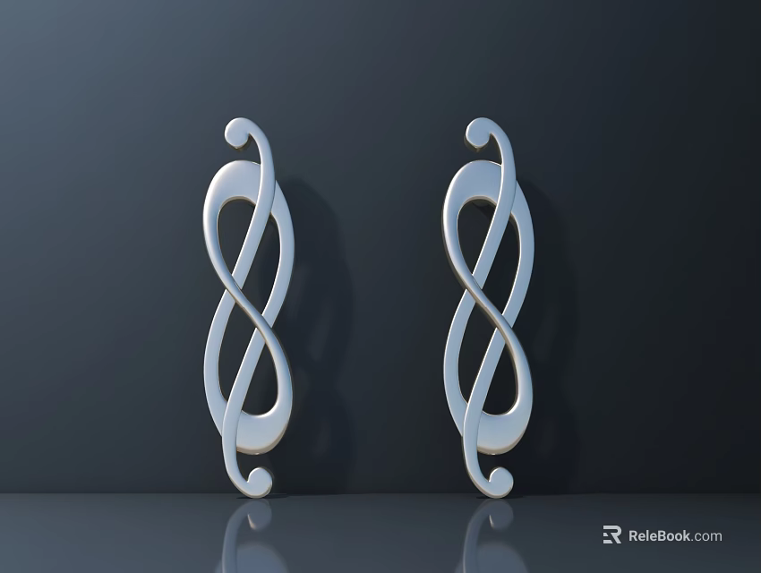 Road Facilities With Silver Curved Spiral Structures And Reflective Surfaces 3d model 