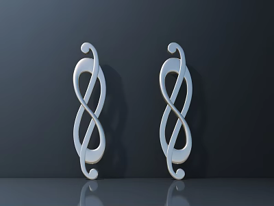 Road Facilities With Silver Curved Spiral Structures And Reflective Surfaces 3d model