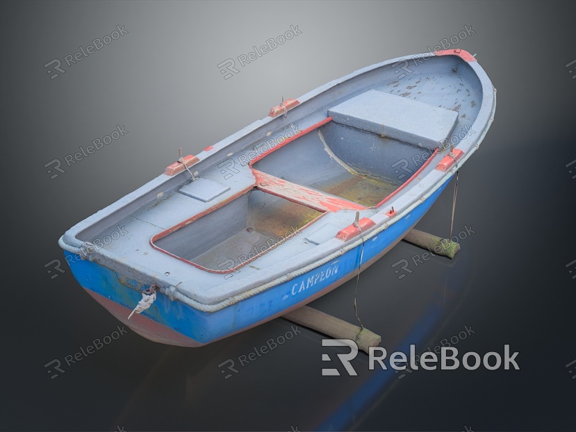 Modern Boat Small Wooden Boat Fishing Boat Speedboat model