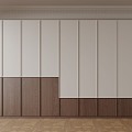 Middle Ancient Sectional Solid Wood Wardrobe 3d model