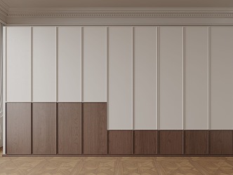 Middle Ancient Sectional Solid Wood Wardrobe 3d model