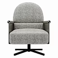 Gray Upholstered Accent Chair with Armrests Black Metal Cross Leg Modern Living Room Furniture