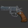 High Quality Classic Revolver With Silver Metal Body And Wooden Grip