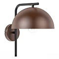 Contemporary Bronze Metal Wall Light With Dome Shade And Black Holder For Indoor Lighting Design