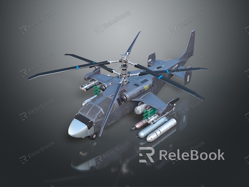 Modern Helicopter Gunship Helicopter Aircraft Gunship Combat Helicopter model