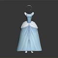 Blue Princess Ballgown With White Bodice And Fluffy Layered Skirt Design