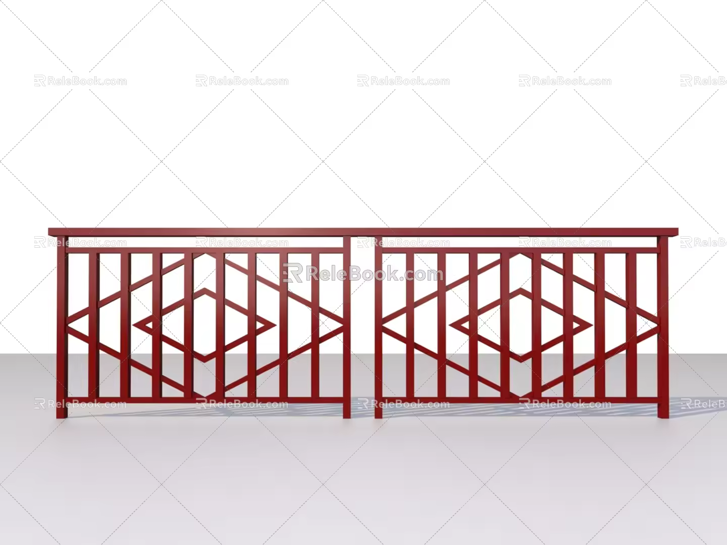 Guardrail railing fence wrought iron railing 3D model 3d model