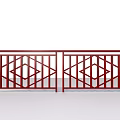 Guardrail railing fence wrought iron railing 3D model 3d model