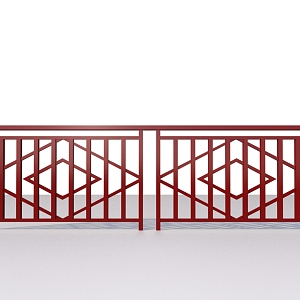 Guardrail railing fence wrought iron railing 3D model 3d model