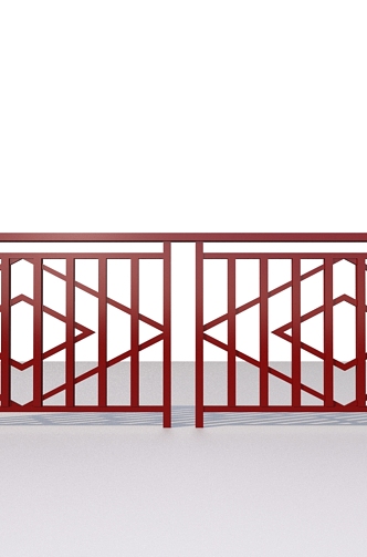 Guardrail railing fence wrought iron railing 3D model 3d model