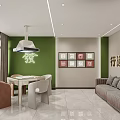 Modern Hotel Mahjong Room Interior With Comfortable Sofas Mahjong Table And Decorative Shelves 3d model
