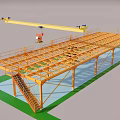 Industrial Equipment Featuring Steel Frame Structure Overhead Crane And Track System In Workshop