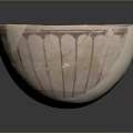Carved Ceramic Bowl With Traditional Red Floral Patterns And Intricate Surface Details