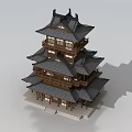 Traditional Wooden Pagoda With Multi Tiered Roof And Classical Eaves Design