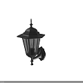 Classic Black Wall Mounted Lamp With Glass Shade And Vintage Design Details