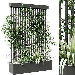 Modern Vine Green Plant Partition Vine Climbing Vine Fence Green Plant Wall Decoration 3d model