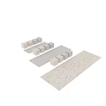 Terrazzo Building Components With Neutral Tones And Speckled Decorative Patterns 3d model