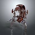 Detailed Mechanical Character With Multi Legged Biomechanical Creature Design And Metallic Brown Components 3d model