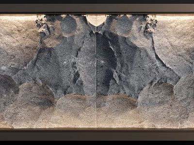 Natural Stone Texture Wall With Symmetric Pattern And Warm Ambient Lighting 3d model