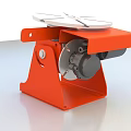 Orange Industrial Equipment With Round White Turntable And Motorized Sturdy Base