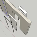Light Colored Sliding Door With White Frame And Smooth Surface In Minimalist Design