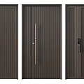 Modern Security Doors With Vertical Striped Design And Secure Lock Systems 3d model
