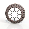 Mechanical Equipment Circular Metal Component With Radial Spokes And Perforated Rim