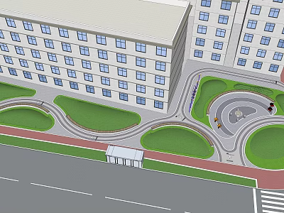 Pocket Park Corner Park Sports Theme Cultural Park Street Pocket Park 3d model