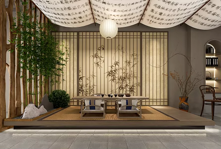 Design of New Chinese Teahouse 3d model