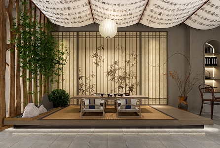 Design of New Chinese Teahouse 3d model