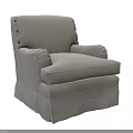 Comfortable Single Sofa With Fabric Upholstery Button Tufted Backrest And Skirted Base 3d model