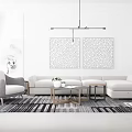 Nordic Sofa Coffee Table Combination Fabric Sofa 3d model