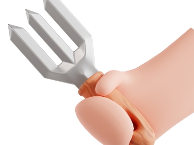 hand fork cartoon hand cartoon fork 3d model