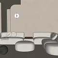 Corner sofa combination multi-sofa 3d model