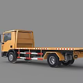Industrial Equipment Yellow Flatbed Truck With Flat Platform And Safety Stripes