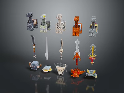Unique Weapons Collection Featuring Different Types Of Swords Knives And Axes 3d model