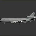 White Airplane With Two Wings Two Engines Long Fuselage And Dark Background 3d model