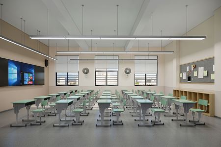 modern classroom 3d model