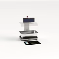 Automated Service Device With Display Screen Red Indicator Light Tray And Instruction Card