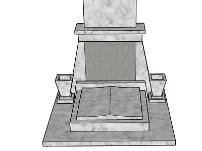 Elegant Marble Fireplace Design With Decorative Base And Mantel Structure 3d model