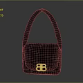 Black Handbag With Golden BB Logo And Elegant Design For Daily Use 3d model