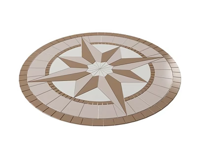 Wall Tile Design With Circular Star Pattern In Brown And White Colors 3d model