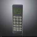 White Electronic Remote Control for Home Appliances with Digital Display Screen and Temperature Control Buttons 3d model
