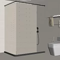 Modern Bathroom Interior With Foldable Shower Screen White Tiles And Toilet