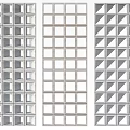Decorative Room Dividers Featuring Three Different Geometric Grid Panel Designs For Interior Decoration 3d model