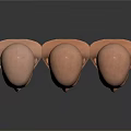 Three Male Head Models Displaying Different Facial Features And Beard Styles