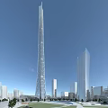 Modern Office Building Tall High Rise In City Skyline With Glass Facade And Architectural Design