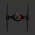 TIE Fighter Spacecraft Model With Black Red Design And Symmetric Wings