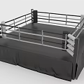 Professional Boxing Ring As Sports Equipment With Sturdy Platform Steps And Protective Ropes